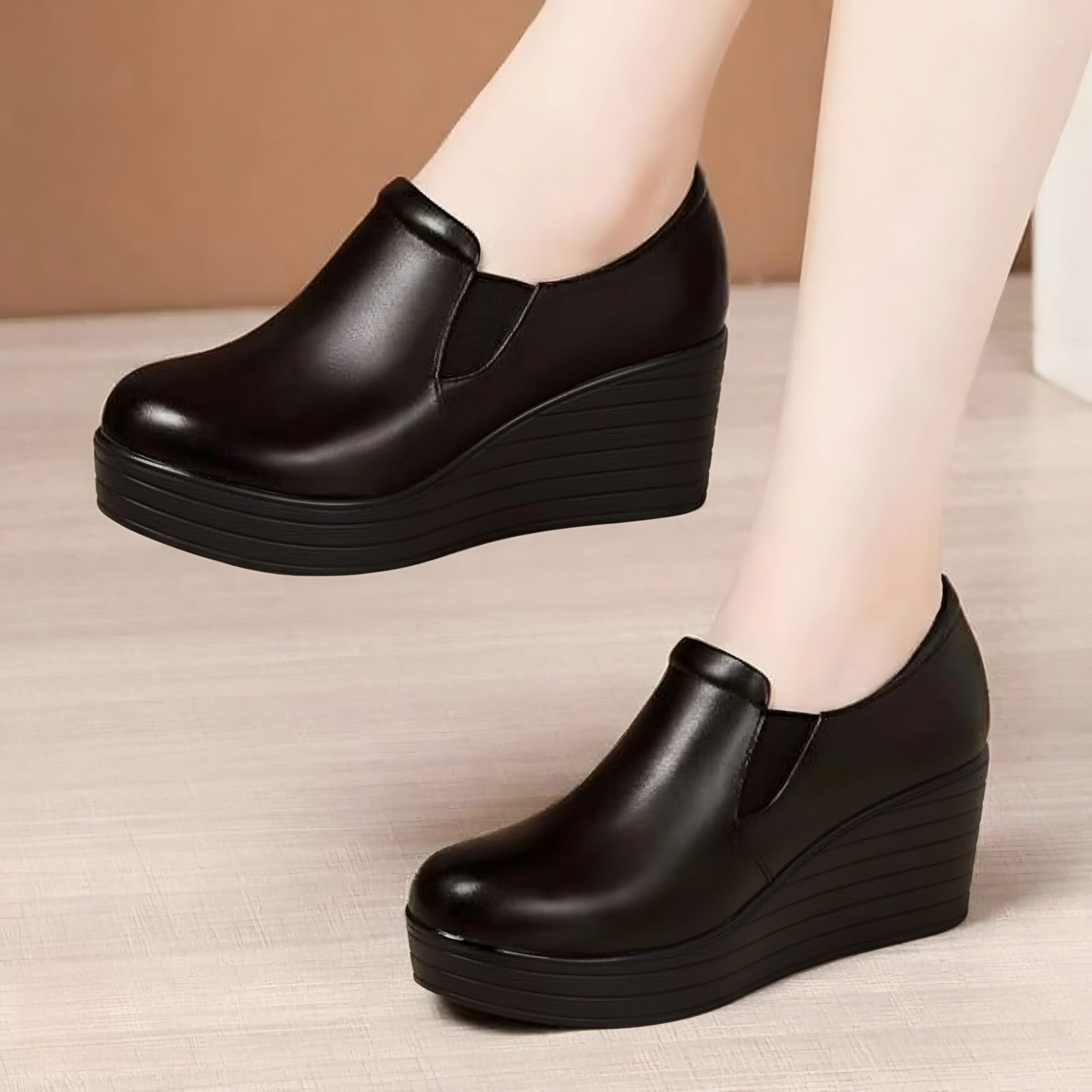 Black Wedge Loafers – Image 2