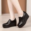 Black Wedge Loafers