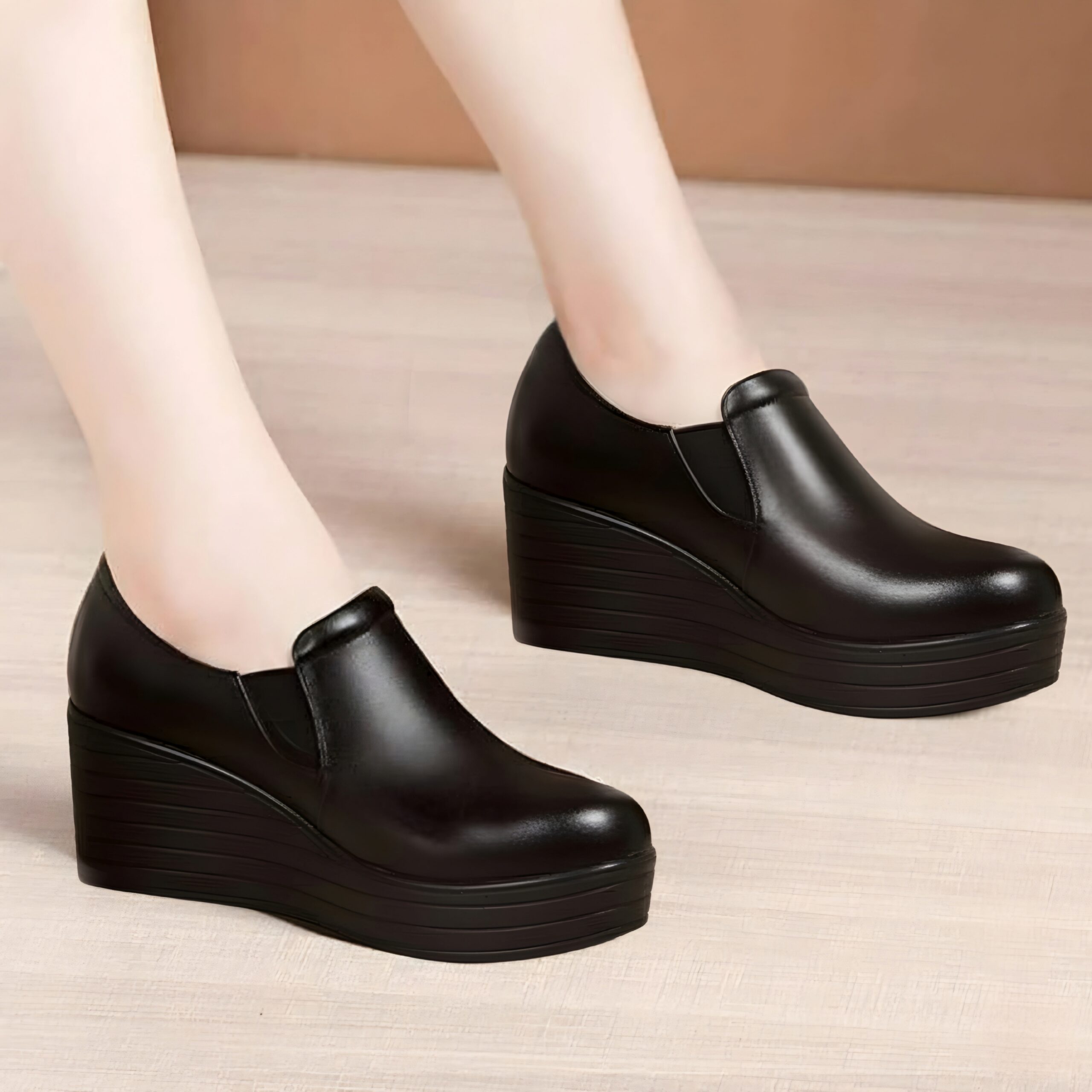 Black Wedge Loafers – Image 6
