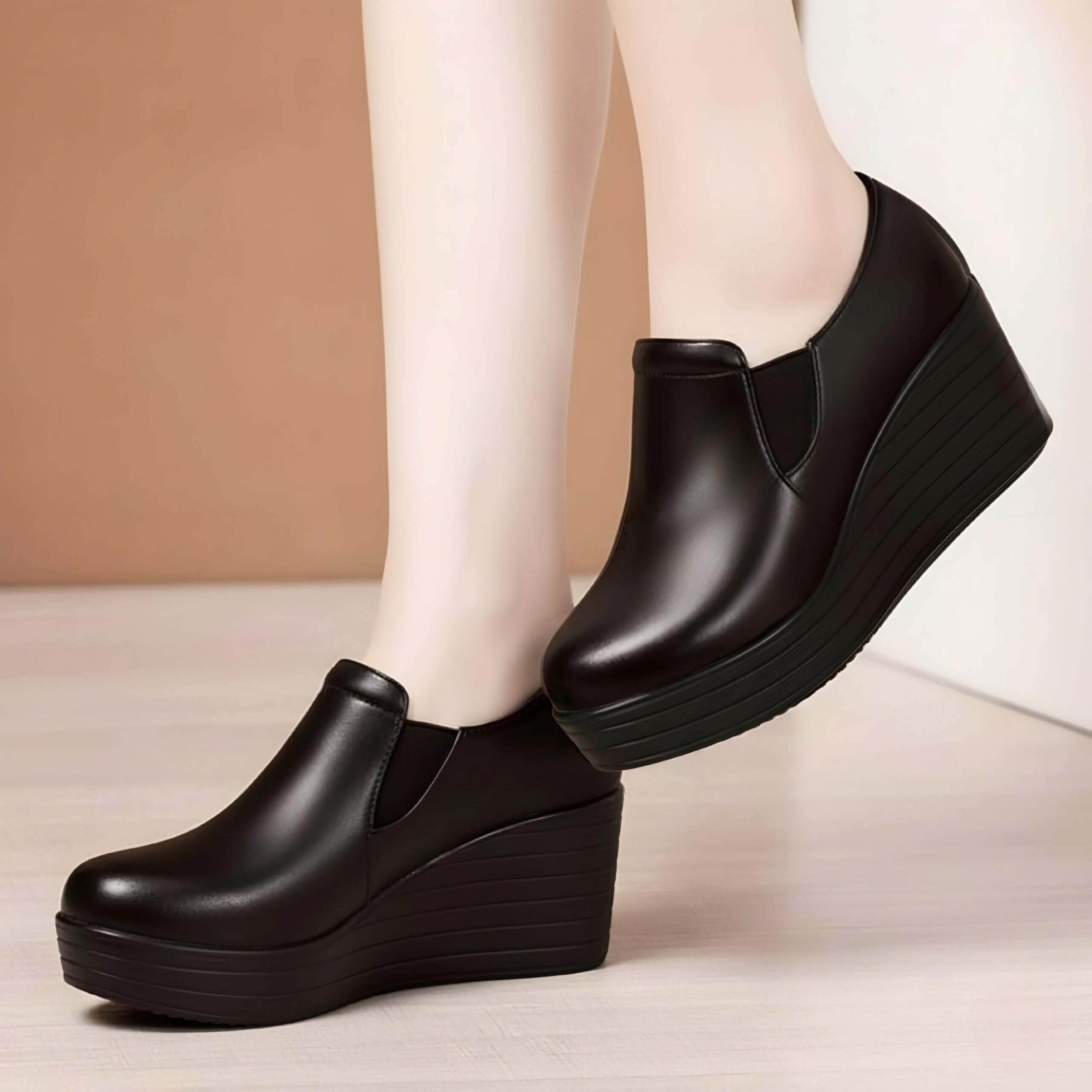 Black Wedge Loafers – Image 4